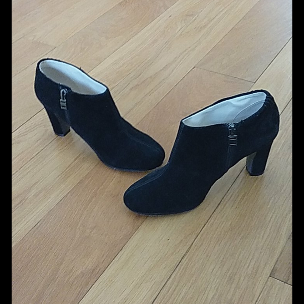 Black suede booties
